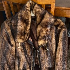 Faux fur brown Zara coat